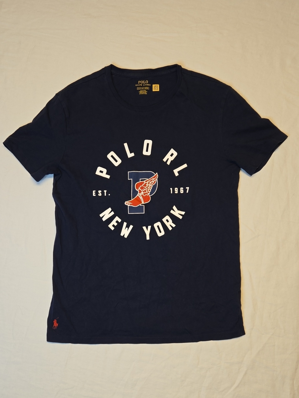 Polo Ralph Lauren Navy Blue New York Spellout Graphic Crewneck T-Shirt